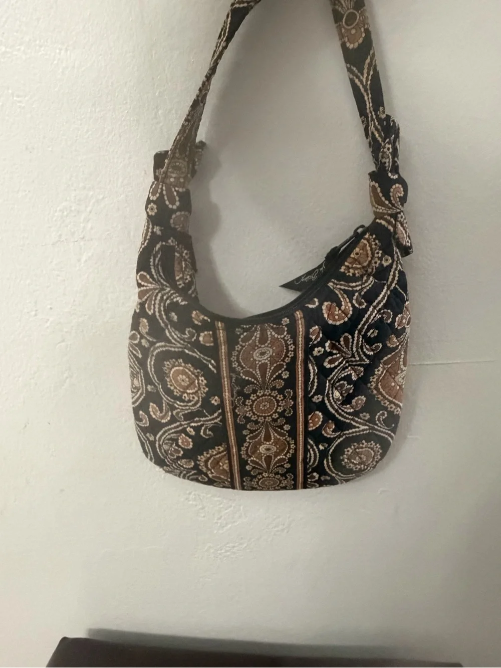 Vera Bradley Black and Brown Paisley Shoulder Bag